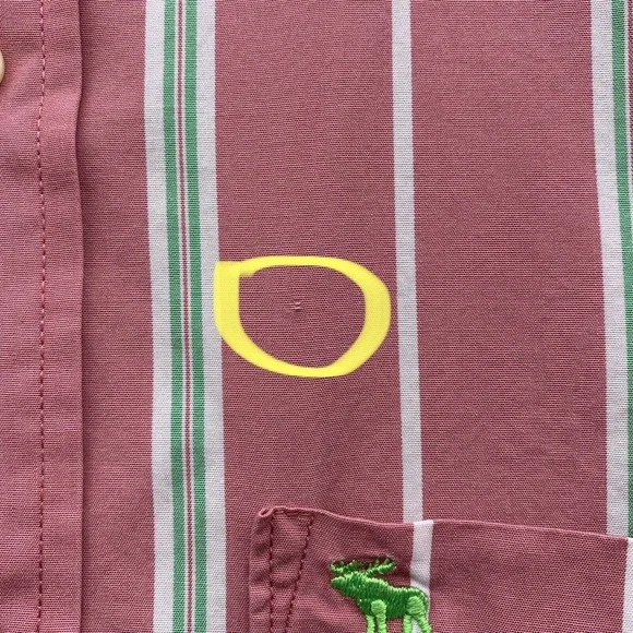 American Eagle Button Up Shirt Mens XL X-Large‎ Muscle Fit Preppy Striped Retro - Picture 3 of 13